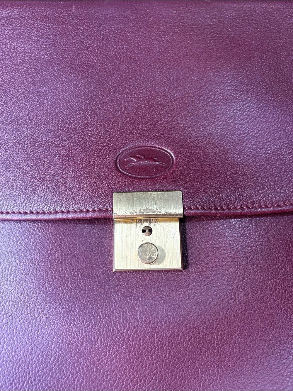 Vintage Longchamp Paris Burgundy Leather Briefcase Made in France